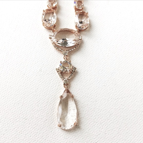 New Kate Spade Rose Gold Crystal Cascade Necklace - Picture 7 of 7